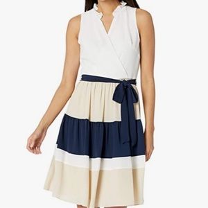 New Danny & Nicole Ruffle  Fit and Flare Dress